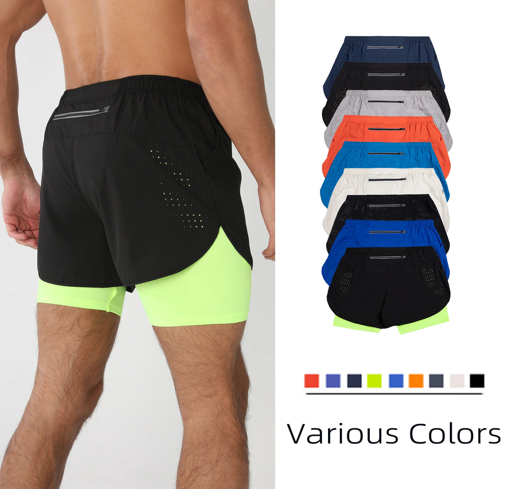 Gym Shorts Men Running Shorts with Liner Pockets Towel Loop Quick Dry Lightweight Workout Men's Breathable Athletic Sport Shorts