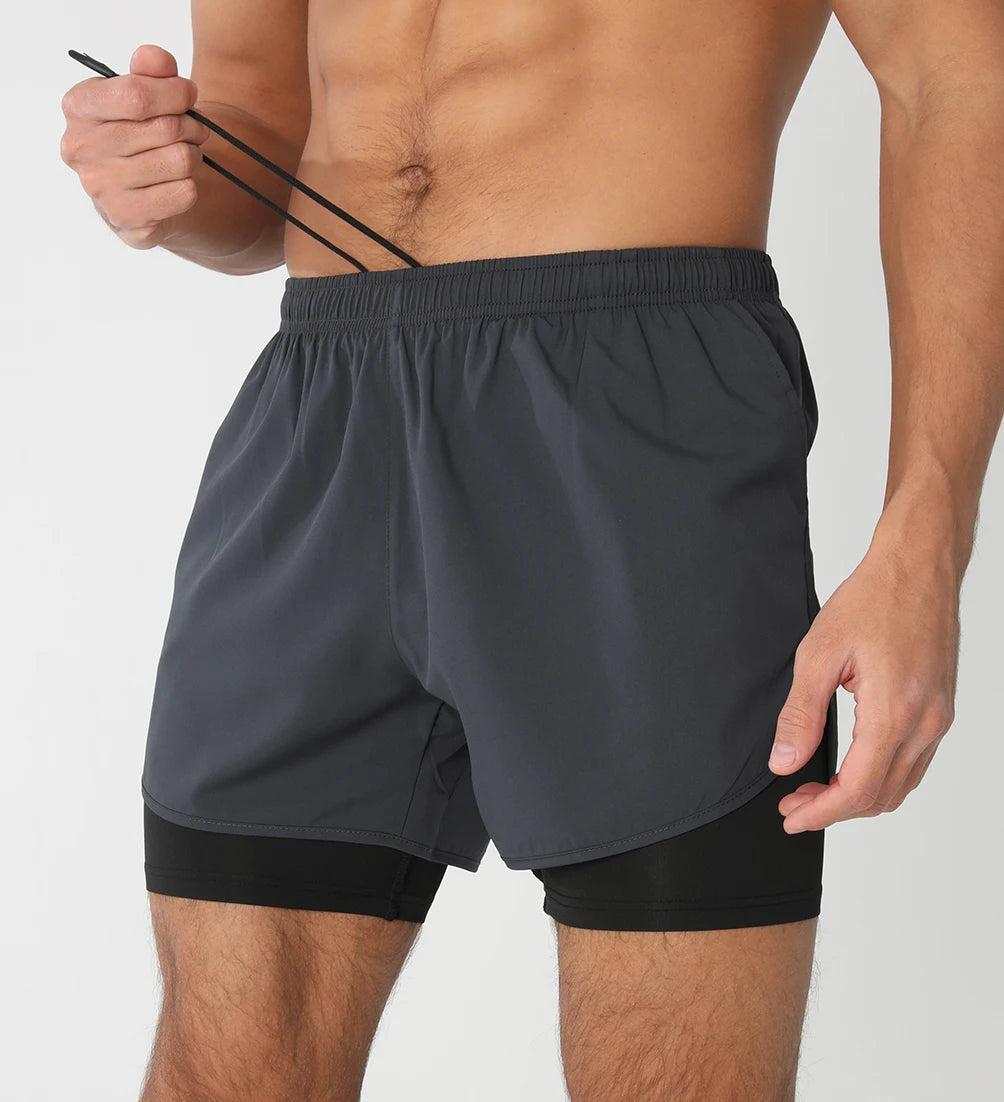 Gym Shorts Men Running Shorts with Liner Pockets Towel Loop Quick Dry Lightweight Workout Men's Breathable Athletic Sport Shorts